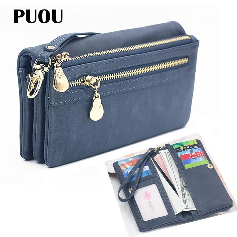 Fashion Zipper Purse Women's Wallets /Clutch Wallet Soft PU Leather Bag - silverfoxgoods